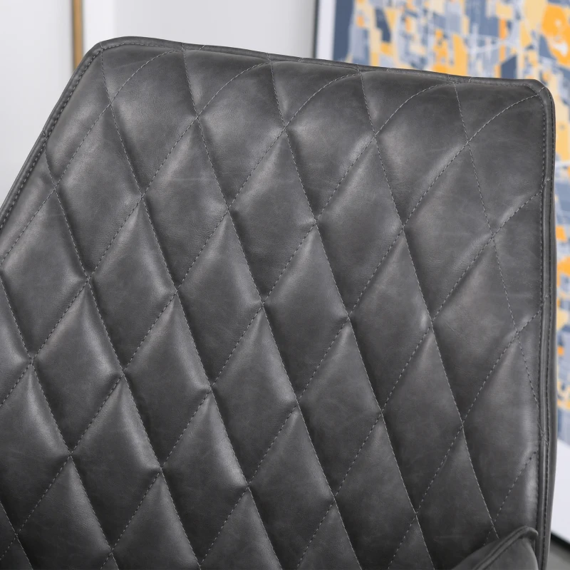 HOMCOM Swivel Dining Chair Upholstered Leisure Seat for Kitchen Living Room Office with Metal Legs