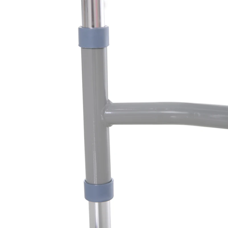 HOMCOM Folding Lightweight Aluminium Walking Assist Walking Frame Walker Mobility Aid Height Adjustable w/ 2 Front Wheels