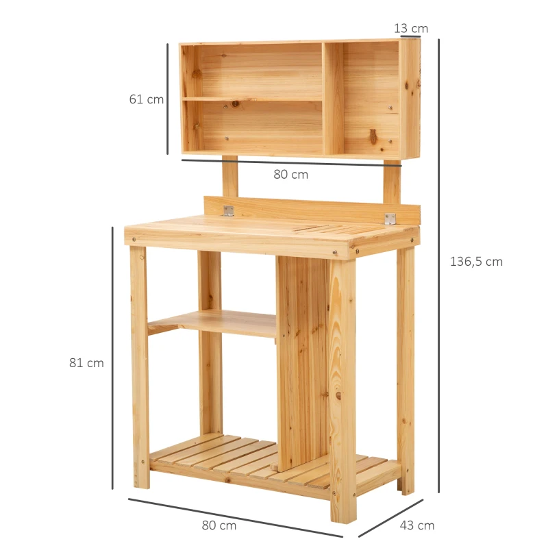 Outsunny Garden backyard Task helper Planter Workbench Workstation Convenience Potting Bench Greenfield Potting Bench Raised Planting Table
