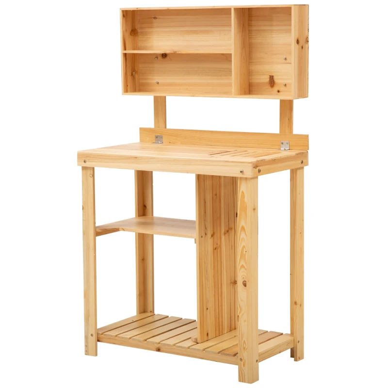 Outsunny Garden backyard Task helper Planter Workbench Workstation Convenience Potting Bench Greenfield Potting Bench Raised Planting Table