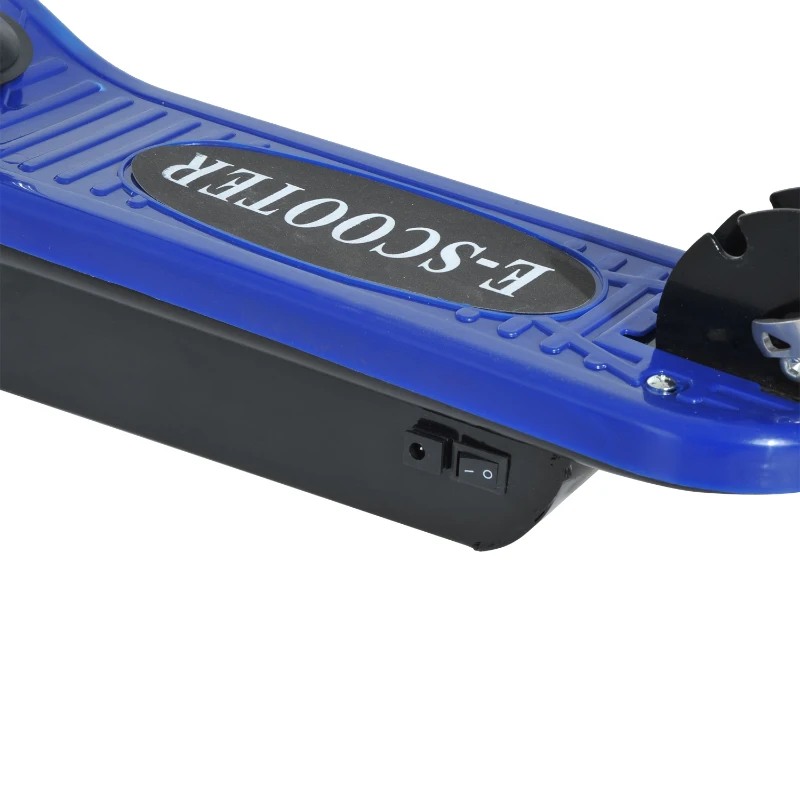 HOMCOM Trotinete Elétrica para Crianças Trotinete Dobrável Bateria 120W Guiador Ajustável Velocidad Máxima de 10km/h e Freio de Pé 78x37x99 cm Azul
