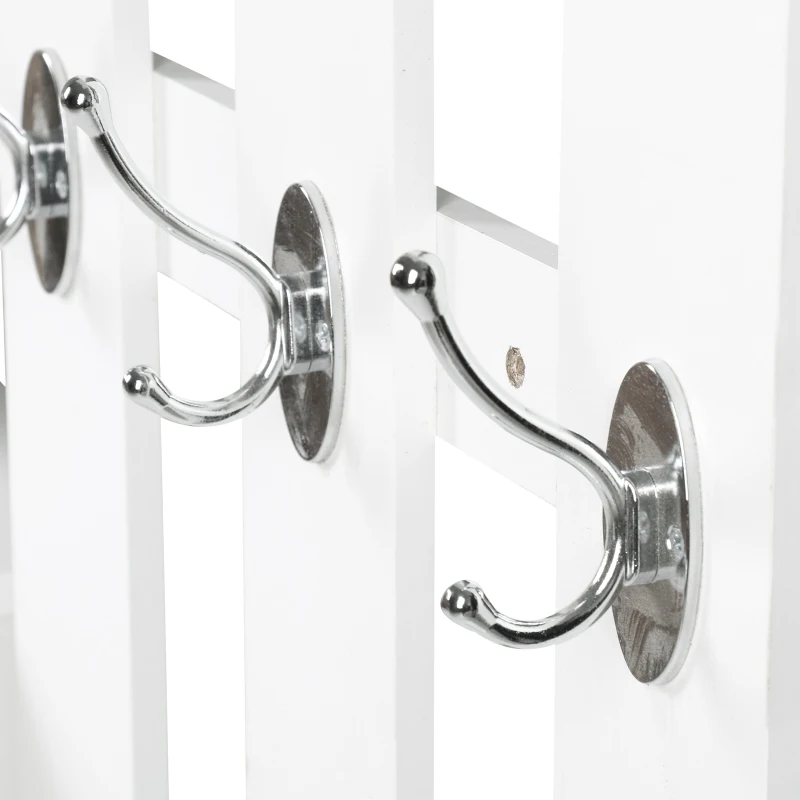 HOMCOM Móvel Cabide de Entrada de 3 Peças Armário de Entrada com Cabide Espelho Sapateira e Gaveta 90x10x102 cm Branco