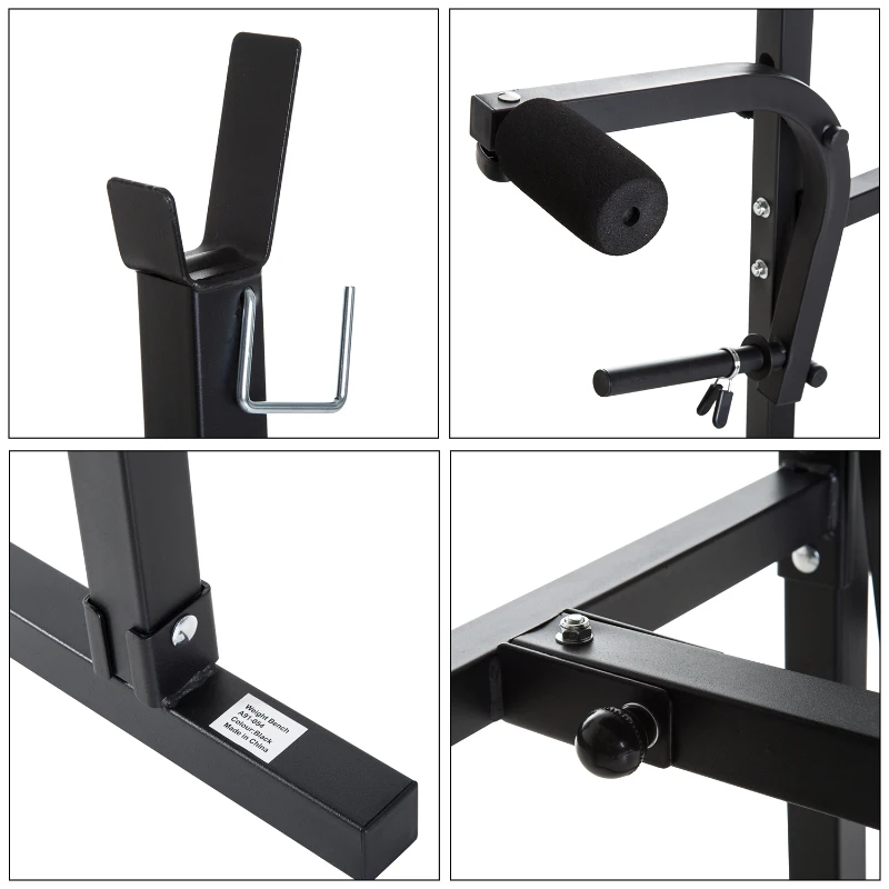 HOMCOM Banco de Musculação com Encosto Ajustável Carga de 150kg Aço - 128x155x112cm