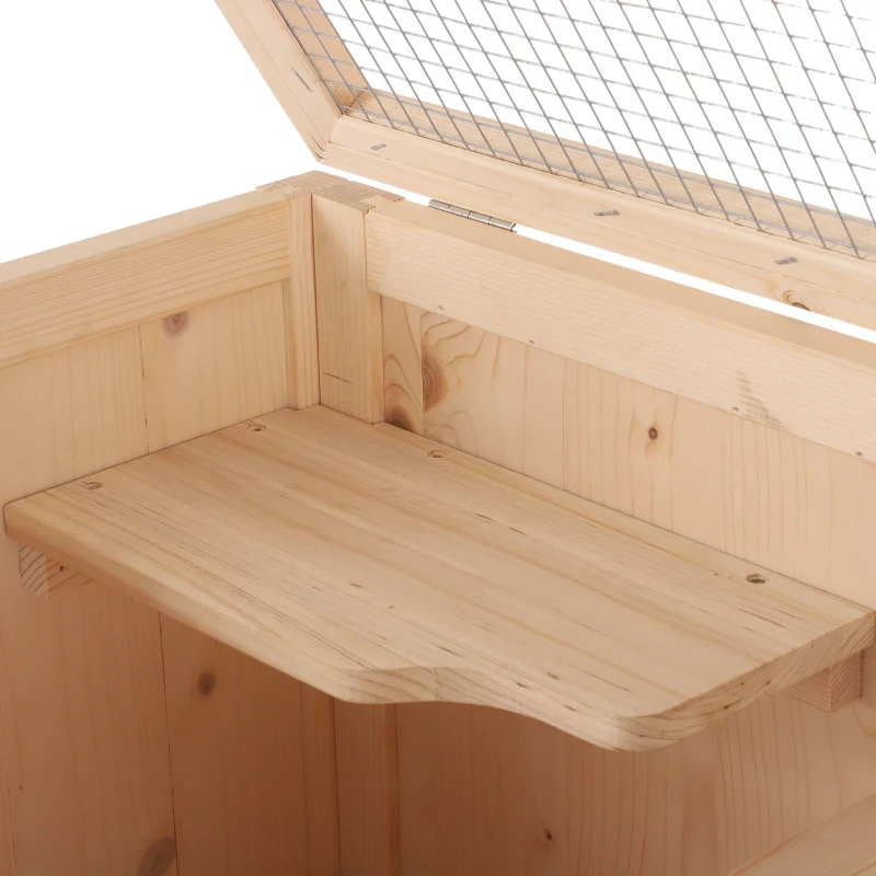 PawHut Gaiola de madeira para hamsters e outros pequenos roedores 60x40x120cm Madeira natural