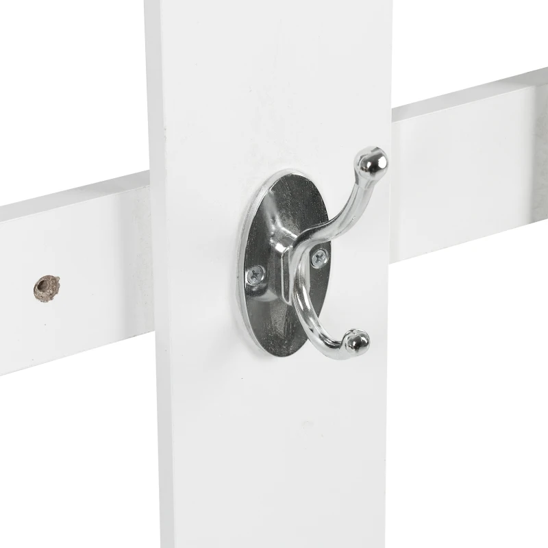 HOMCOM Móvel Cabide de Entrada de 3 Peças Armário de Entrada com Cabide Espelho Sapateira e Gaveta 90x10x102 cm Branco