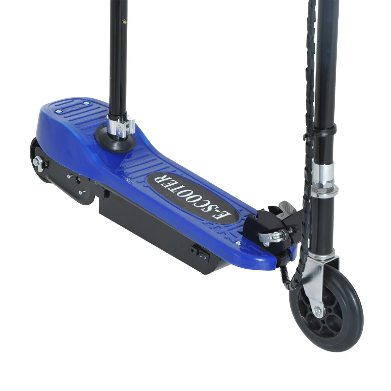 HOMCOM Trotinete Elétrica para Crianças Trotinete Dobrável Bateria 120W Guiador Ajustável Velocidad Máxima de 10km/h e Freio de Pé 78x37x99 cm Azul