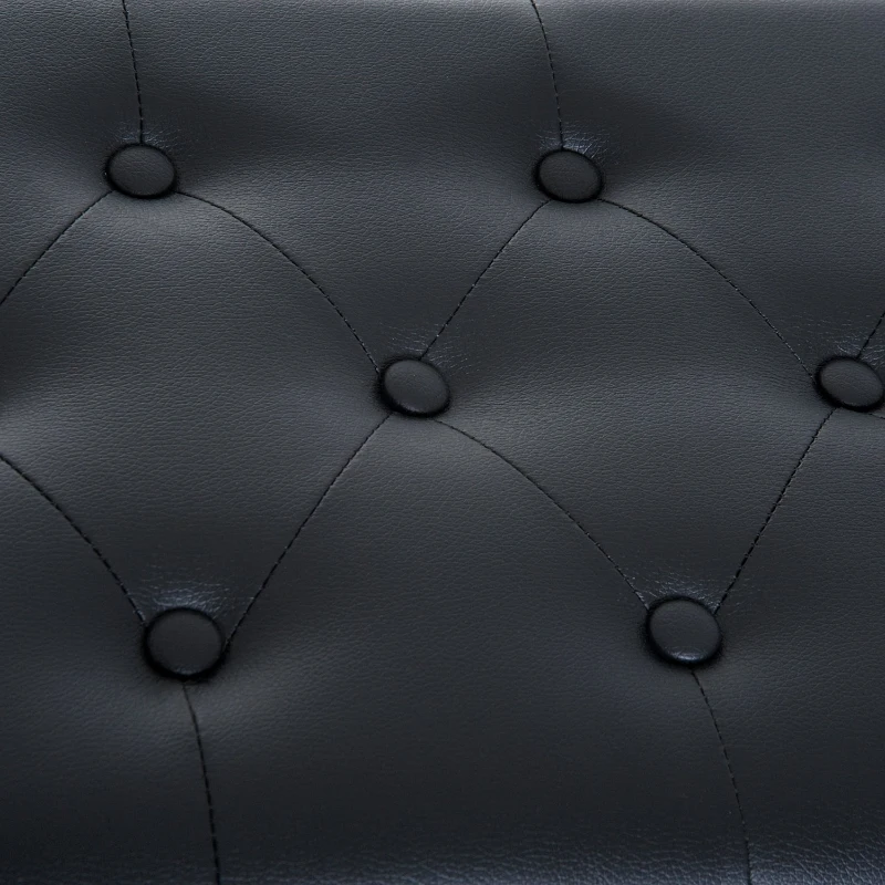 HOMCOM Banco de Piano Banco para Piano com Espaço de Armazenamento Assento de Couro Sintético Acolchoado76x36x50cm Preto