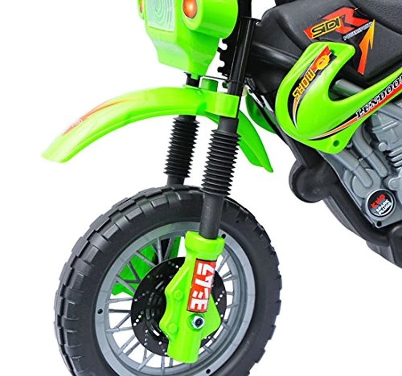 HOMCOM motocicleta elétrica infantil para crianças a partir de 3 anos 6V e rodas de apoio cor verde