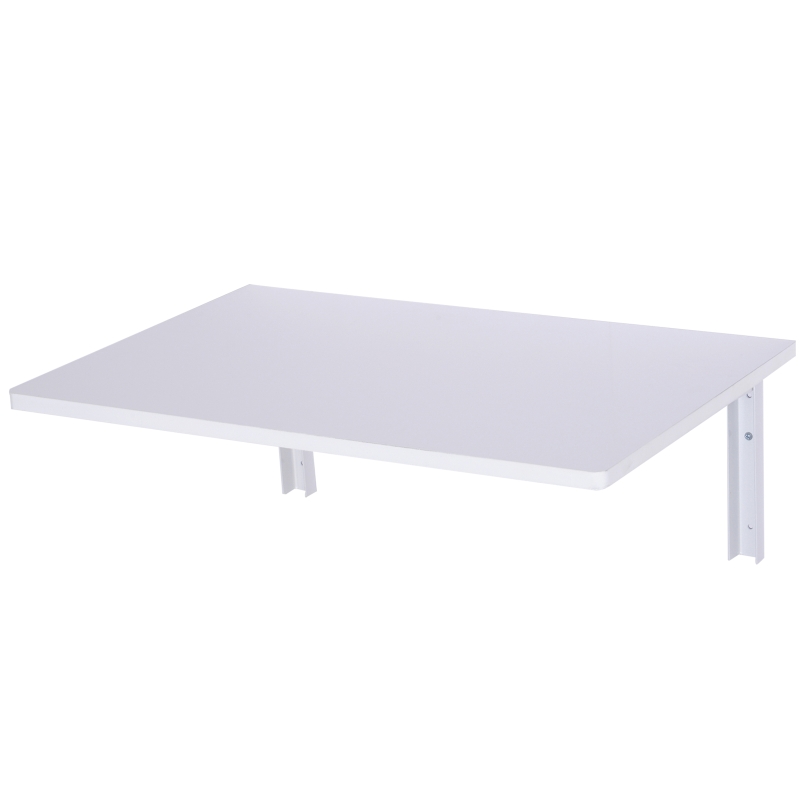 HOMCOM Mesa Dobrável de Parede Mesa Auxiliar Suspensa para Cozinha Sala de Jantar 60x40x20cm Branco