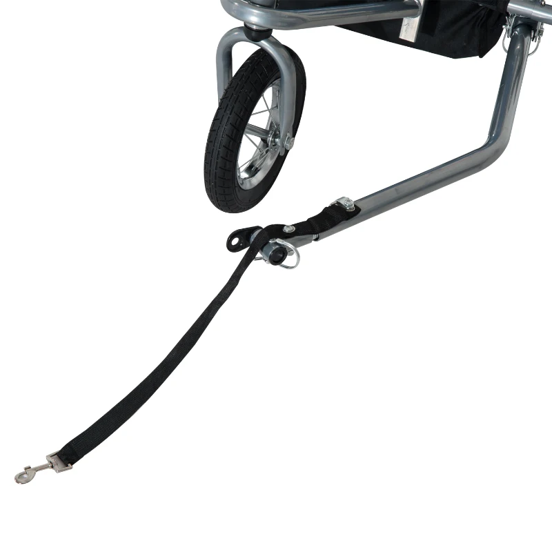 HOMCOM Reboque de Bicicleta para Crianças com 2 lugares e Roda 360º com Acoplamento Universal Cinza e Azul