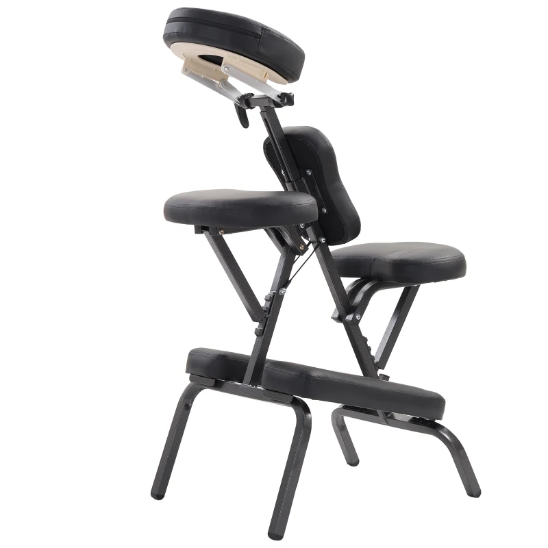 HOMCOM Cadeira de Massagem Dobrável Portátil Ajustável com Saco de Transporte Aço Carga 150kg