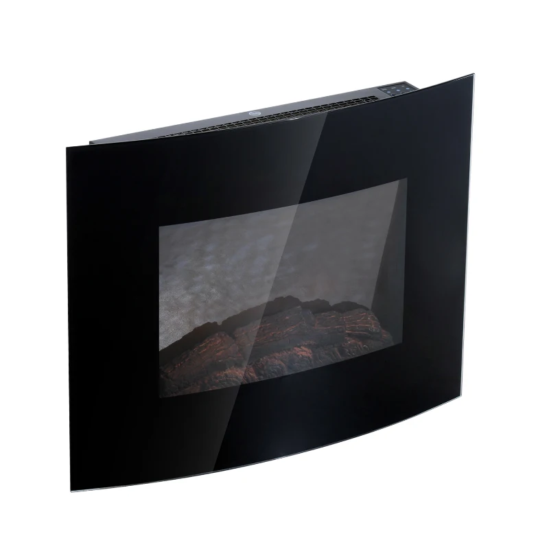 HOMCOM Lareira Eléctrica  de Parede 900W/1800W - 65x11,4x52 cm