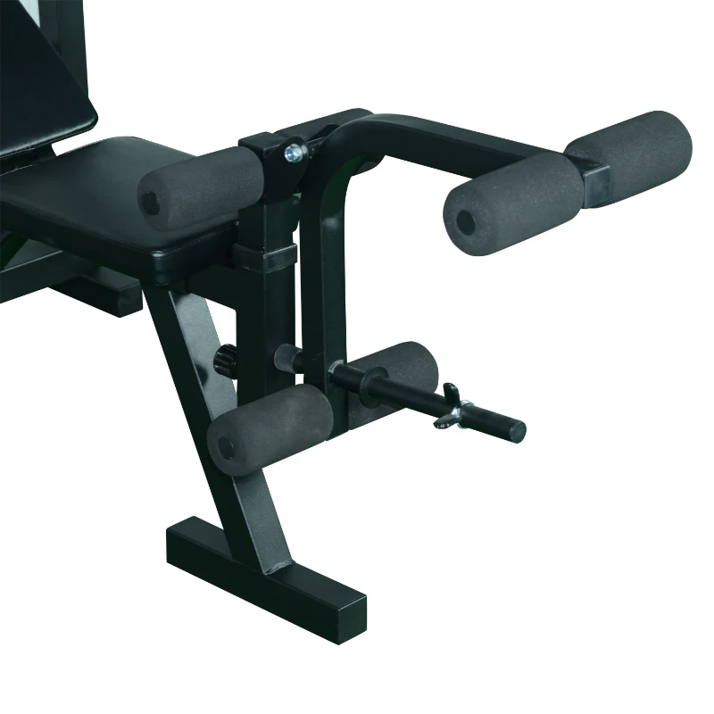 HOMCOM Banco de Musculação Multifuncional com Altura Ajustável de 3 Níveis para Treino de Corpo Inteiro 175x98x130 cm Preto