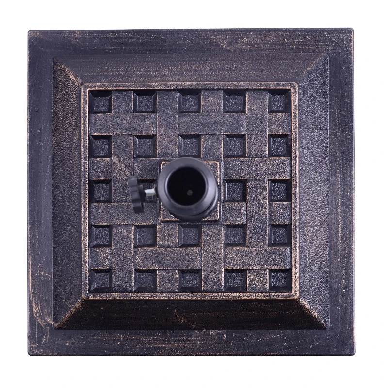 Outsunny Base para Chapéu de Sol Suporte para Chapéu de Sol Apto para Mastros de 38mm/48mm 44x44x32 cm Preto e Bronze