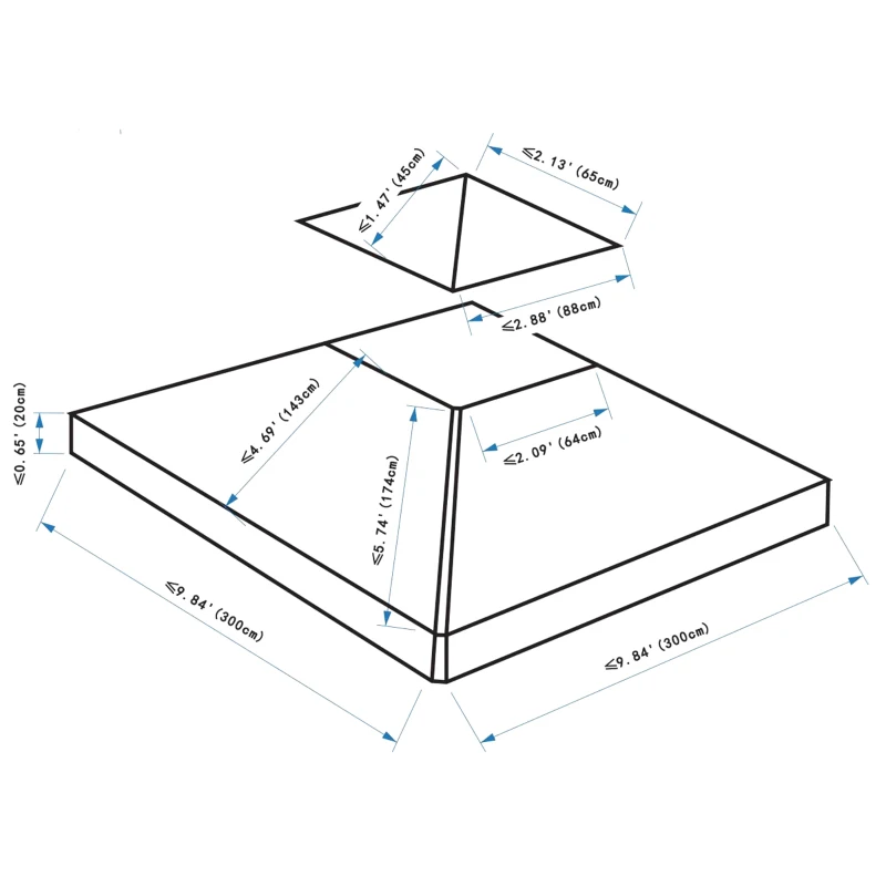 Outsunny Toldo de Substituição 3x3m para Pérgolas Toldo de Substituição de Pérgolas de Jardim Verde