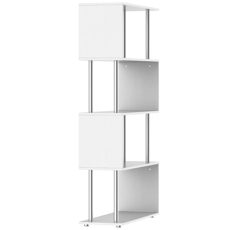 HOMCOM Estante moderna para escritório Estante de livros 145x80x30cm branco
