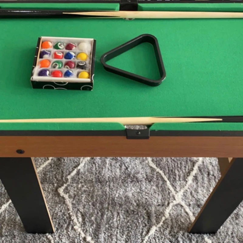 HOMCOM Mesa Multijogo 4 em 1 Inclui futebol mesa Air Hocker Ping-Pong e Bilhar – Jogo de Madeira – 87x43x73cm