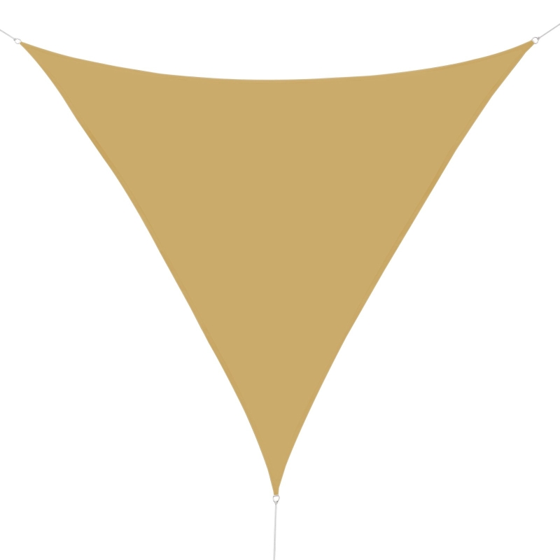 Outsunny Toldo Vela Triângular 3x3x3 para Varanda Jardim e Campismo cor areia