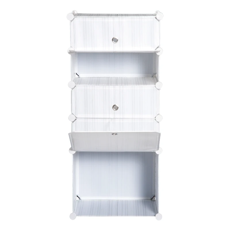 HomCom Armário Modular Plástico Branco Estante 5 Baldes Roupeiro Sapateiro Comoda Combinado Móvel Organizador Roupa Sapatos Acessório Brinquedos