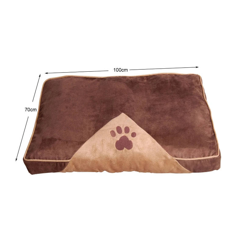 PawHut Cama para Animais de Estimação Cama para Cães e Gatos com Capa Removível e Lavável Antiderrapante 100x70x7cm Marrom