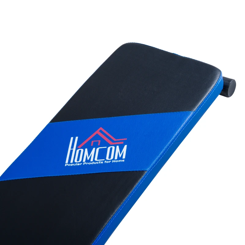 HOMCOM Banco de Abdominais Banco de Musculação Carga Máx 110kg com Altura Ajustável 144x47x51-63cm Preto e Azul