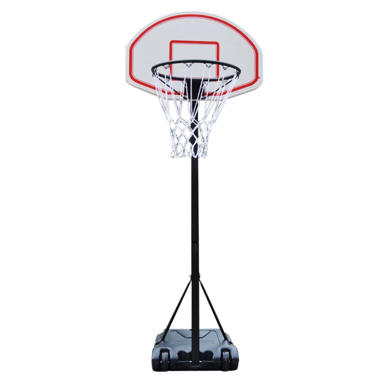 HOMCOM Tabela de basquetebol dobrável e ajustável em altura 150-210 cm branco preto e vermelho