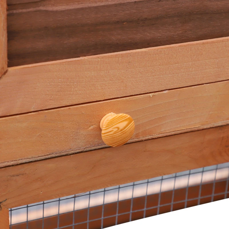 Pawhut Coelheira com parque cercado Madeira de abeto Exterior de 2 Níveis Gaiola para Coelhos 145x45x85 cm