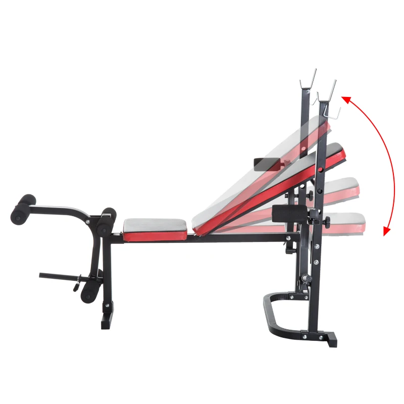 HOMCOM Banco de Musculação com Encosto Ajustável Carga de 150kg Aço - 128x155x112cm