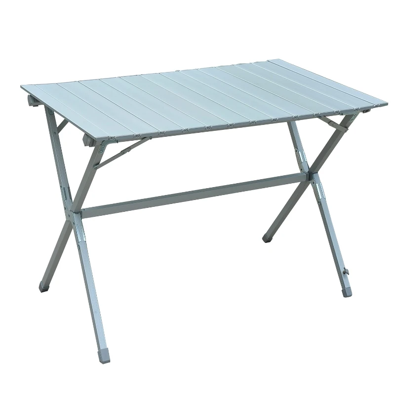 Outsunny Mesa de Campismo Dobrável Mesa Dobrável para Piquenique com Bolsa de Transporte 111,5x70x69cm Prata