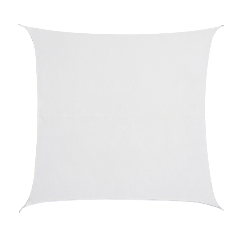 Outsunny Toldo Vela Quadrado 3x3m para Varanda Jardim com Proteção UV Resistente à Água Poliéster Creme