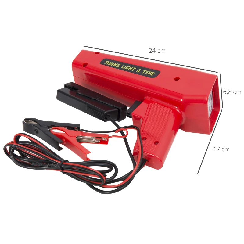 HomCom Lâmpada Estroboscópica 12V Motor a gasolina Lâmpada de xenônio Ponto de ignição Vermelho