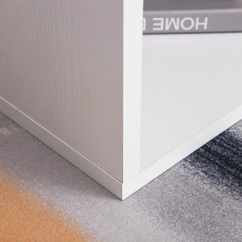 HOMCOM Mesa de Centro com Compartimento Aberto Mesa Baixa Mesa de Centro Auxiliar de Madeira Branca 77x40x44 cm
