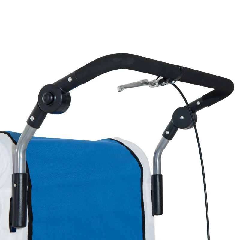 HOMCOM Reboque de Bicicleta para Crianças com 2 lugares e Roda 360º com Acoplamento Universal Cinza e Azul