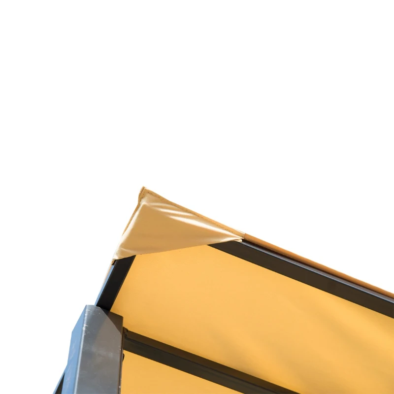 Outsunny Pérgola de Jardim Pérgola para Churrasqueira com 10 Ganchos Teto Curvo para Churrasqueira Festas ao Ar Livre 215x150x220 cm Ocre