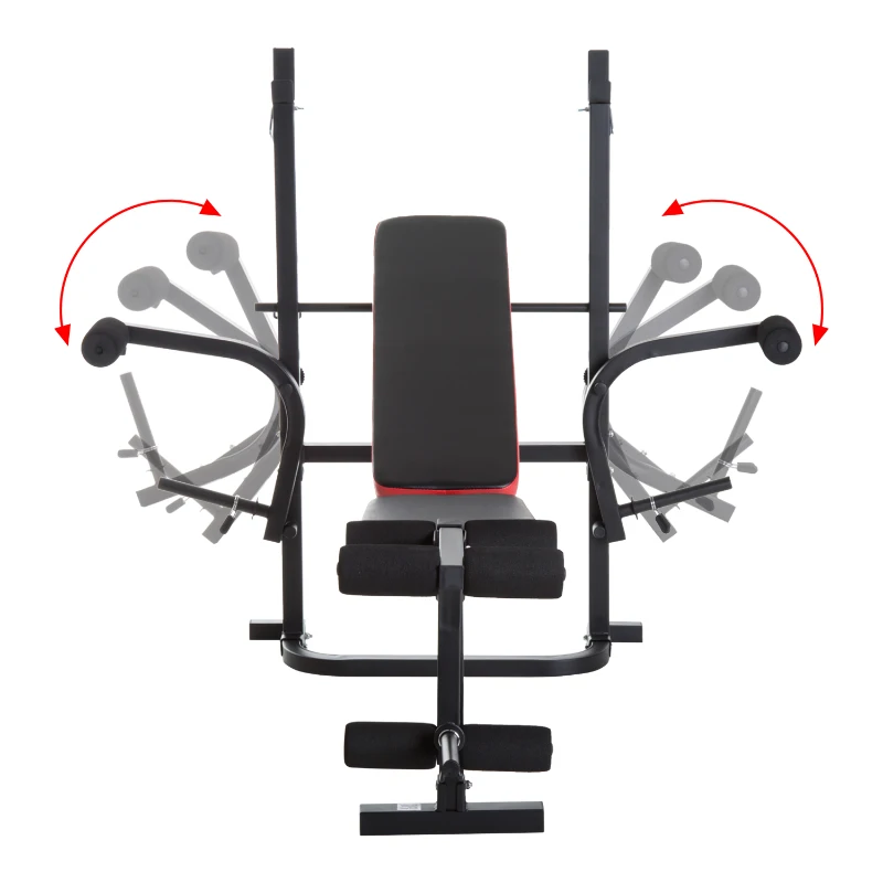 HOMCOM Banco de Musculação com Encosto Ajustável Carga de 150kg Aço - 128x155x112cm