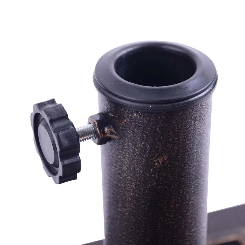 Outsunny Base para Chapéu de Sol Suporte para Chapéu de Sol Apto para Mastros de 38mm/48mm 44x44x32 cm Preto e Bronze