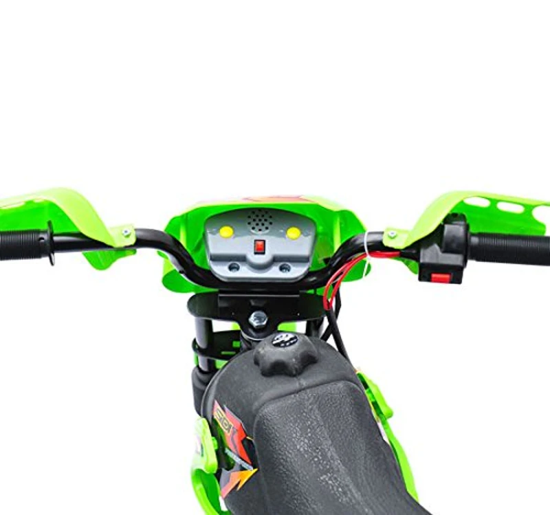 HOMCOM motocicleta elétrica infantil para crianças a partir de 3 anos 6V e rodas de apoio cor verde