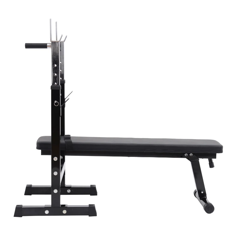 HOMCOM Banco de Musculação Dobrável Bancos Musculação Treino Máquina centro de Fitness Gym 123,6x56x90-111 cm