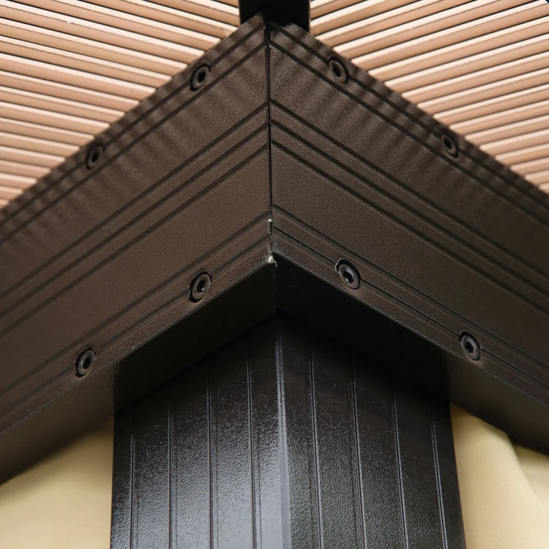 Outsunny Pérgola de Jardim 3x3,6m cor marrom e creme de policarbonato, alumínio e poliéster