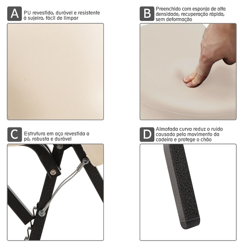 HOMCOM Cadeira de Massagem Dobrável Portátil Ajustável com Saco de Transporte Aço Carga 150kg