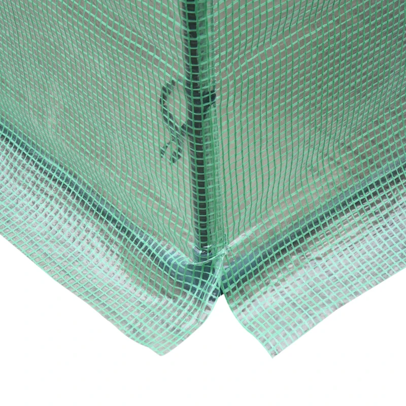 Outsunny Estufa de Jardim com Tubos de Aço 1 Porta e 2 Janelas Enroláveis 200x73x150-168 cm Verde