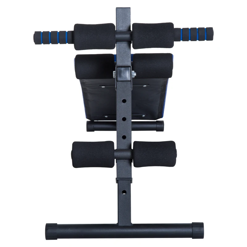 HOMCOM Banco de Abdominais Banco de Musculação Carga Máx 110kg com Altura Ajustável 144x47x51-63cm Preto e Azul