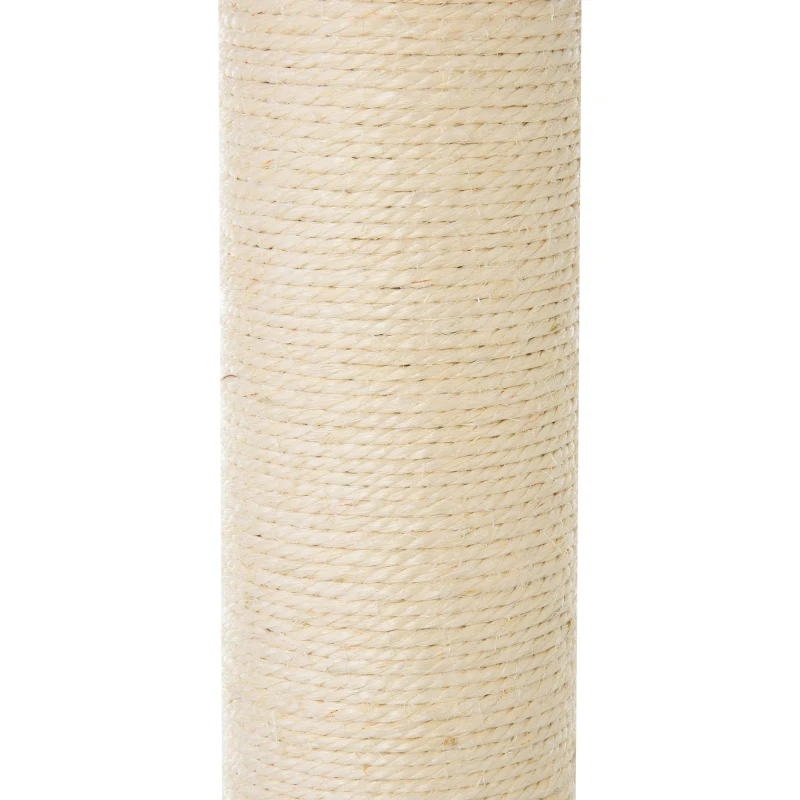 PawHut Arranhador para Gatos de Chão ao Teto com Altura Ajustável 4 Plataformas e Poste de Sisal 43x27x228-260 cm Marrom Escuro