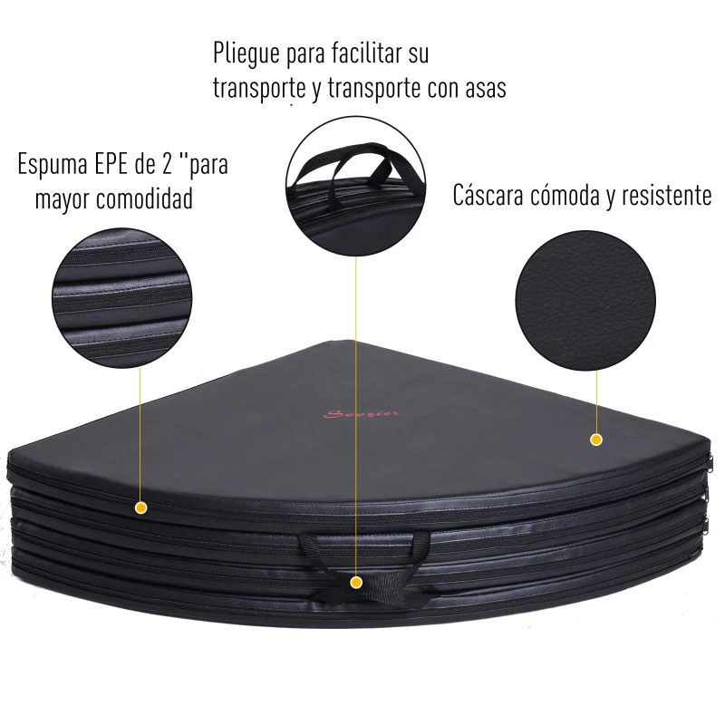 HOMCOM Esteira de Dança de Poste Esteira de Almofada Esteira da Dança Na Barra de Formação de Dobramento da Segurança 5 cm Ф150x5