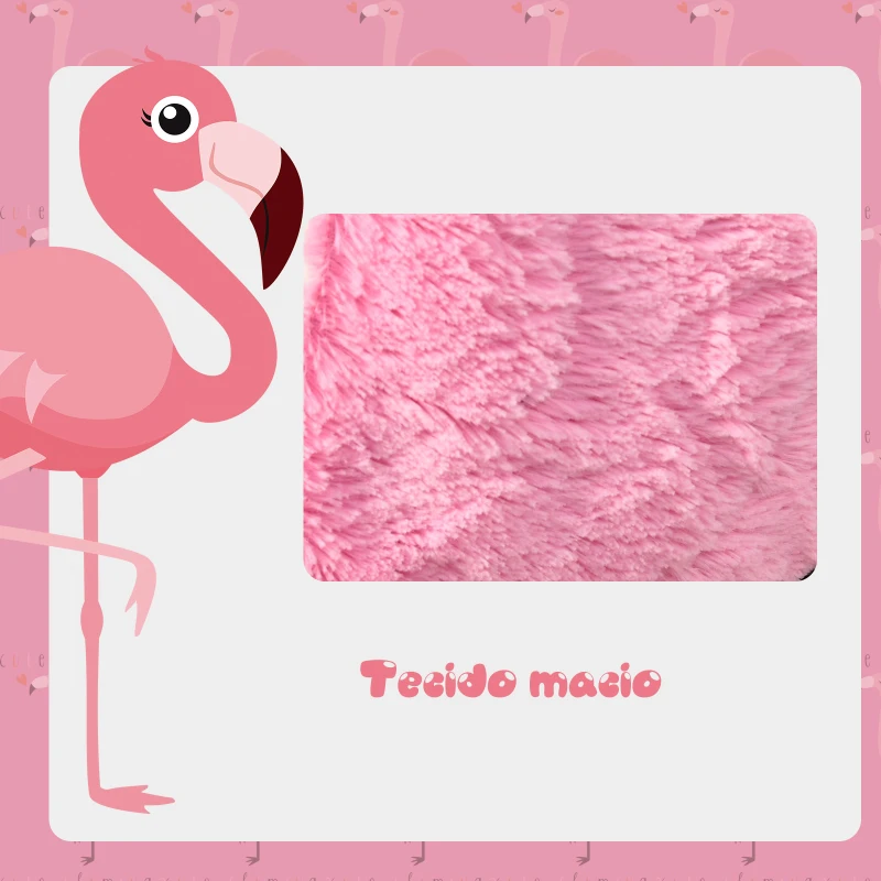 HOMCOM Cavalo de balanço modelo flamingo com cinto de segurança  de pelúcia para crianças acima de 18 meses 60x33x52cm