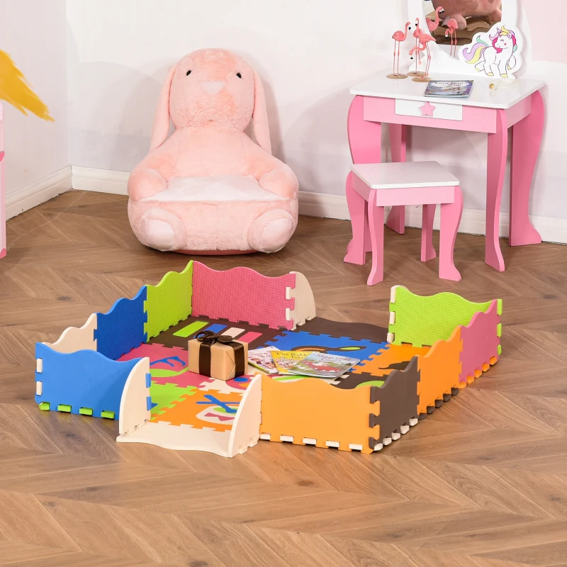 HOMCOM Tapete puzzle infantil 120x90,5x16,5 com 25 peças de espuma EVA macia Área de cobertura de 0.9 m² Modelo de instrumentos musicais multicolorido