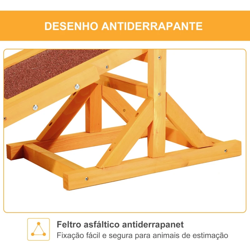 Pawhut Rampa Agility para Cães Rampa de Treinamento para Animais de Estimação Antiderrapante Máx. 50Kg 180x30x30 cm Multicor