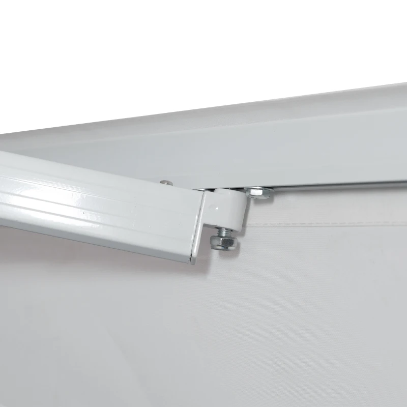 Outsunny Toldo Manual 3,5x2,5 m de Alumínio Toldo de Varanda Pátio com Manivela Resistente a Água Proteção Solar UV Branco