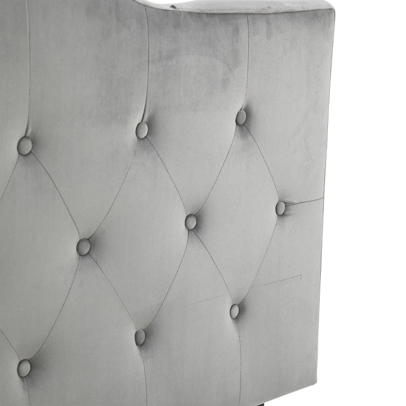 HOMCOM Cabeceira Cama 150 cm de madeira Acolchoado de Esponja Pernas de borracha 153x8x134cm Cinza