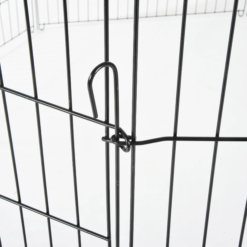 Parque Cães Gaiola Dobrável Animais de Estimação Cerca Treino Cachorros 8 Barreiras 71x122 cm